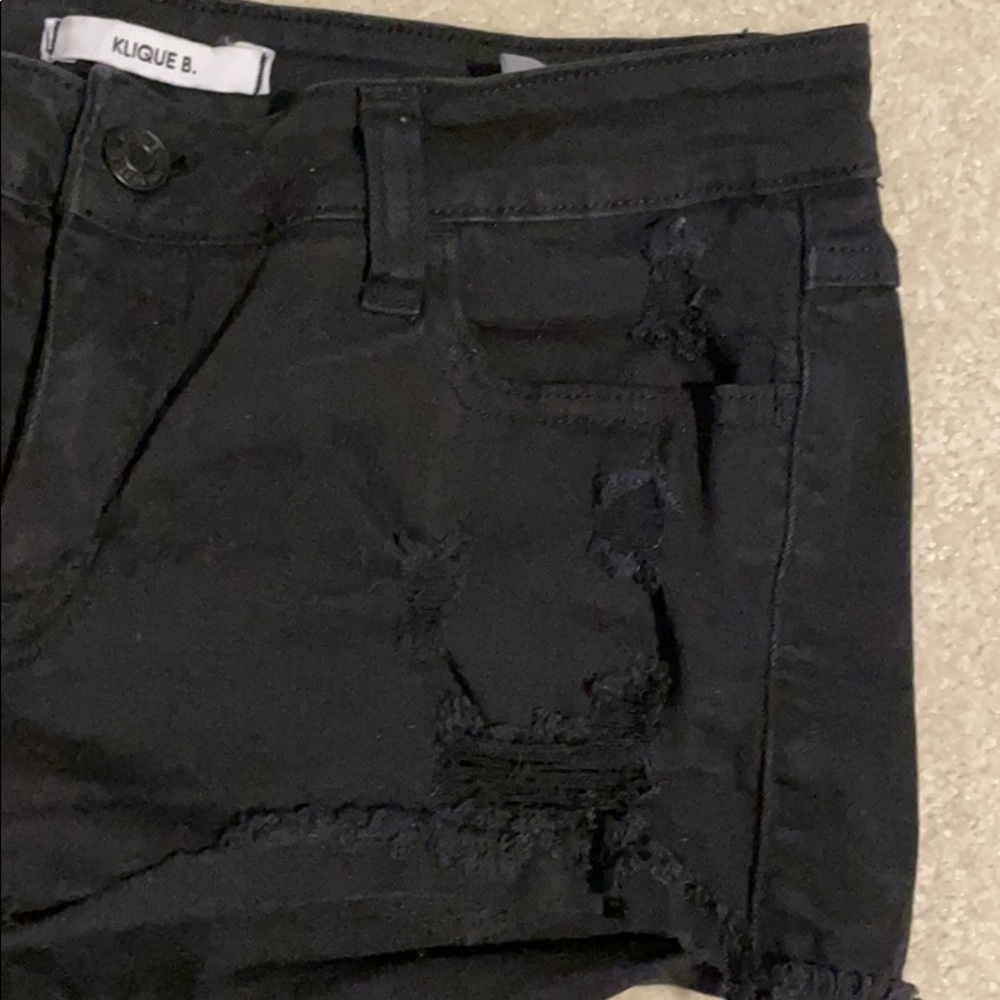 Black denim jean shorts